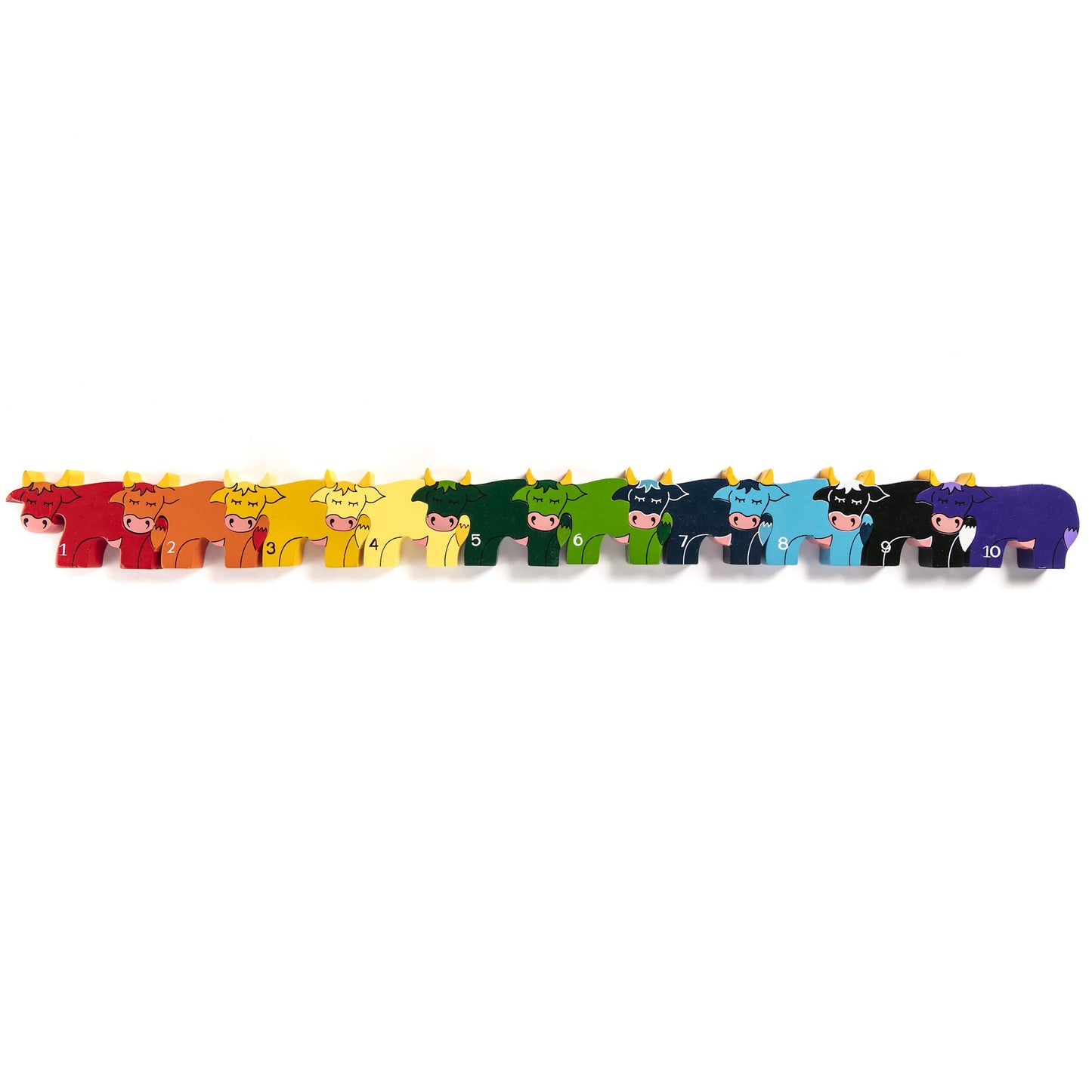 COW ROW - Wooden Number Jigsaw Puzzle