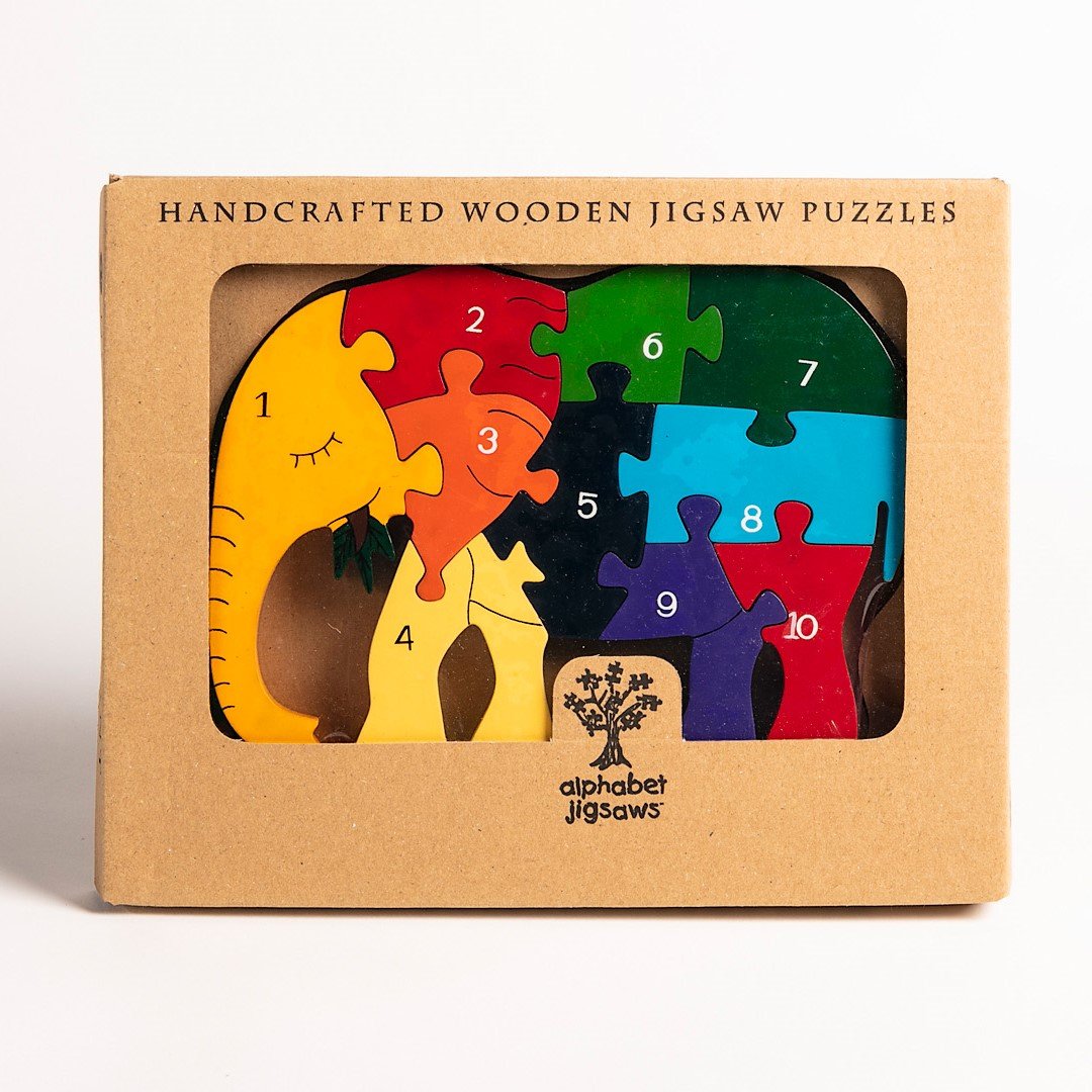 ELEPHANT - Wooden Number Jigsaw Puzzle