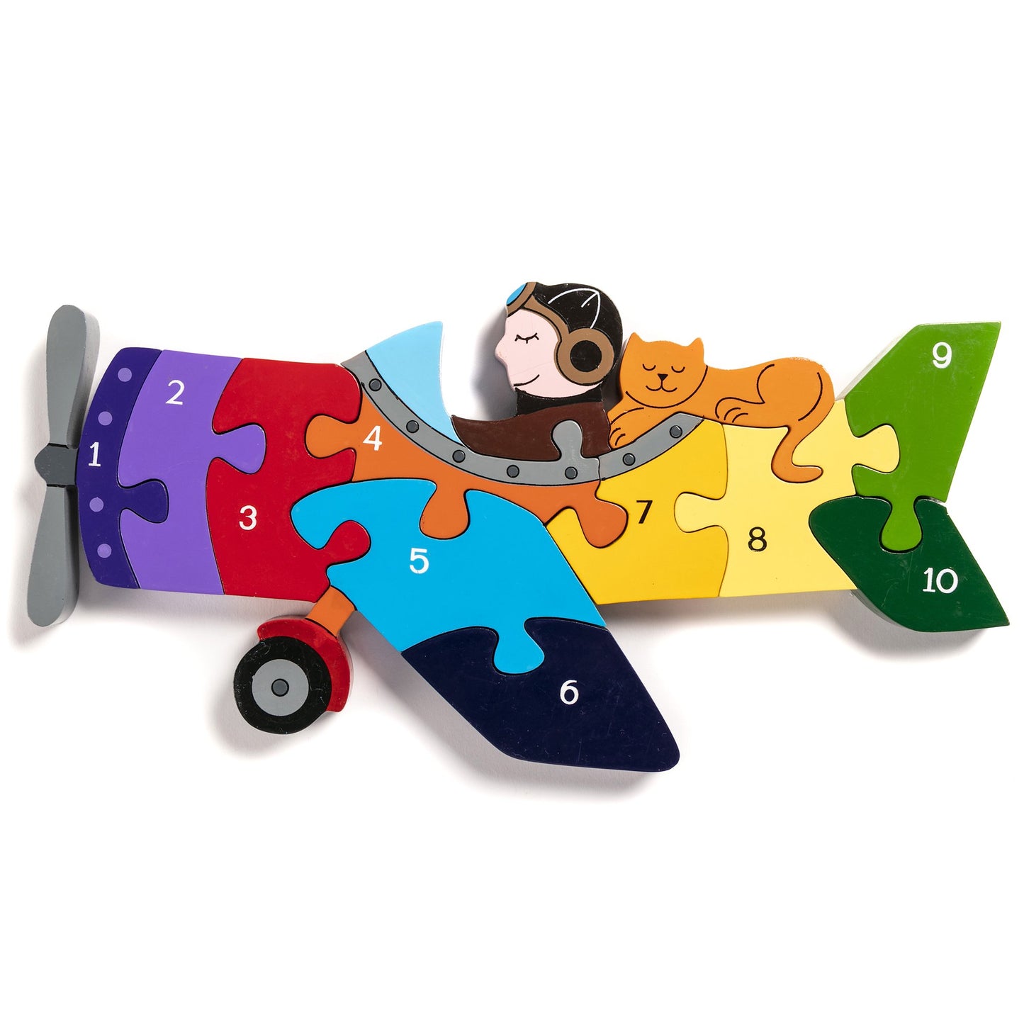 PLANE - Wooden Number Jigsaw Puzzle