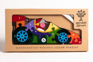 RACING CAR - Wooden Number Jigsaw Puzzle