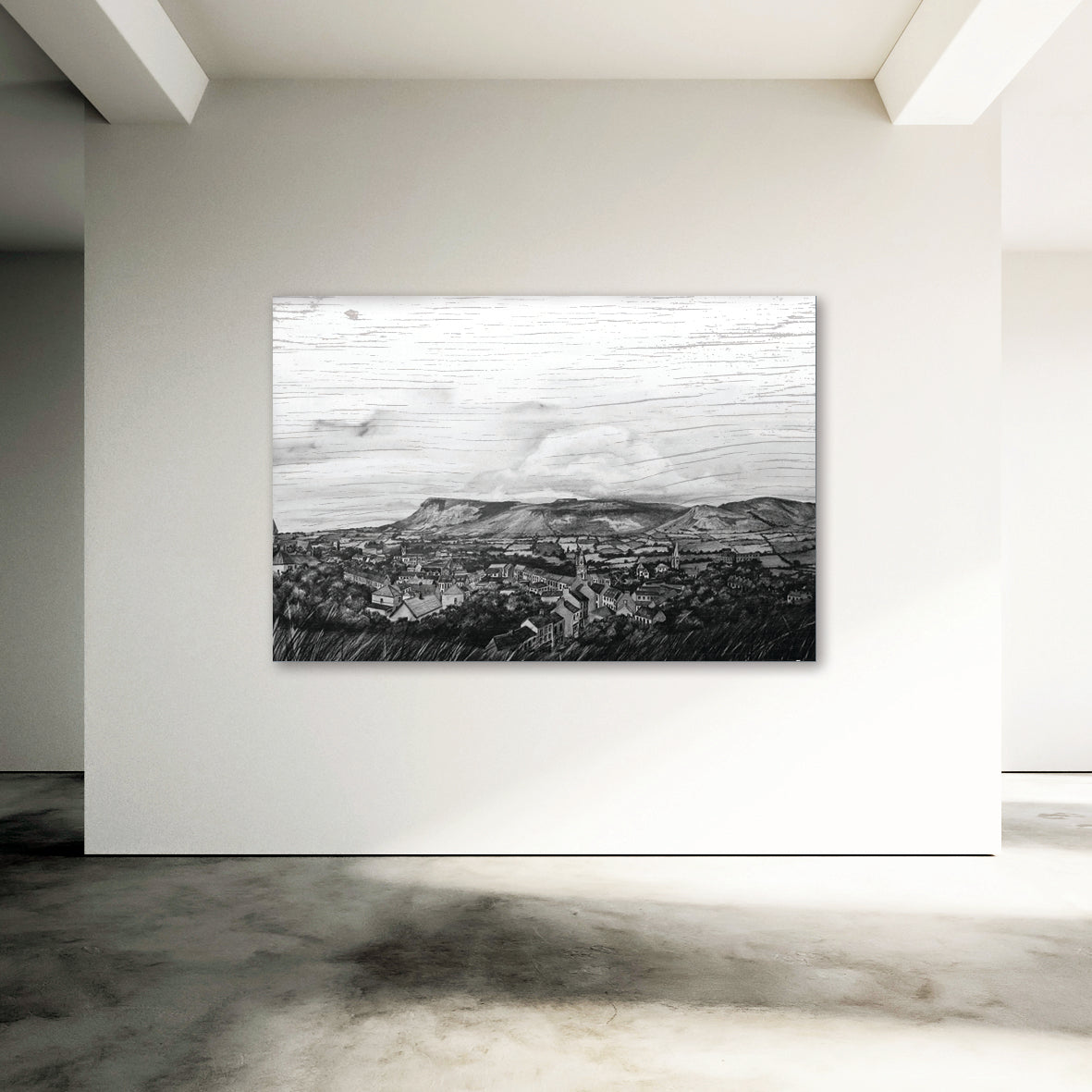 BENBULBEN OVERLOOKING SLIGO - Mountain Large Rock Formation Town County Sligo Stephen Farnan