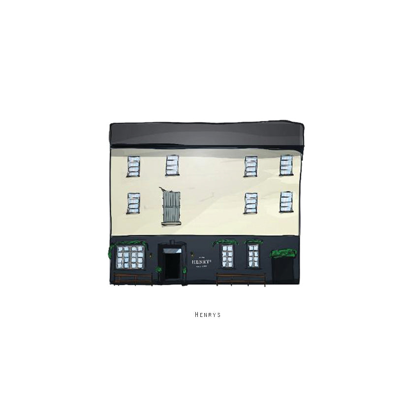 HENRYS BAR - Belfast Pub Print - Made in Ireland