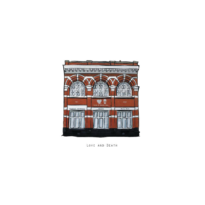 LOVE AND DEATH - Belfast Pub Print - Made in Ireland