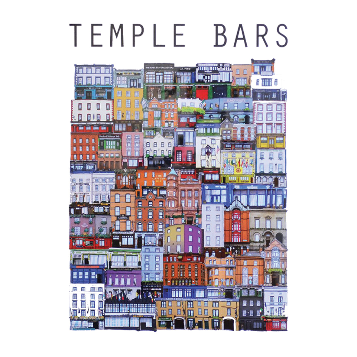 TEMPLE BARS of Dublin - Pub Print - Made in Ireland