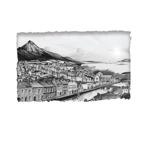 CROAGH PATRICK OVERLOOKING WESTPORT - The Reek Georgian Town County Mayo by Stephen Farnan
