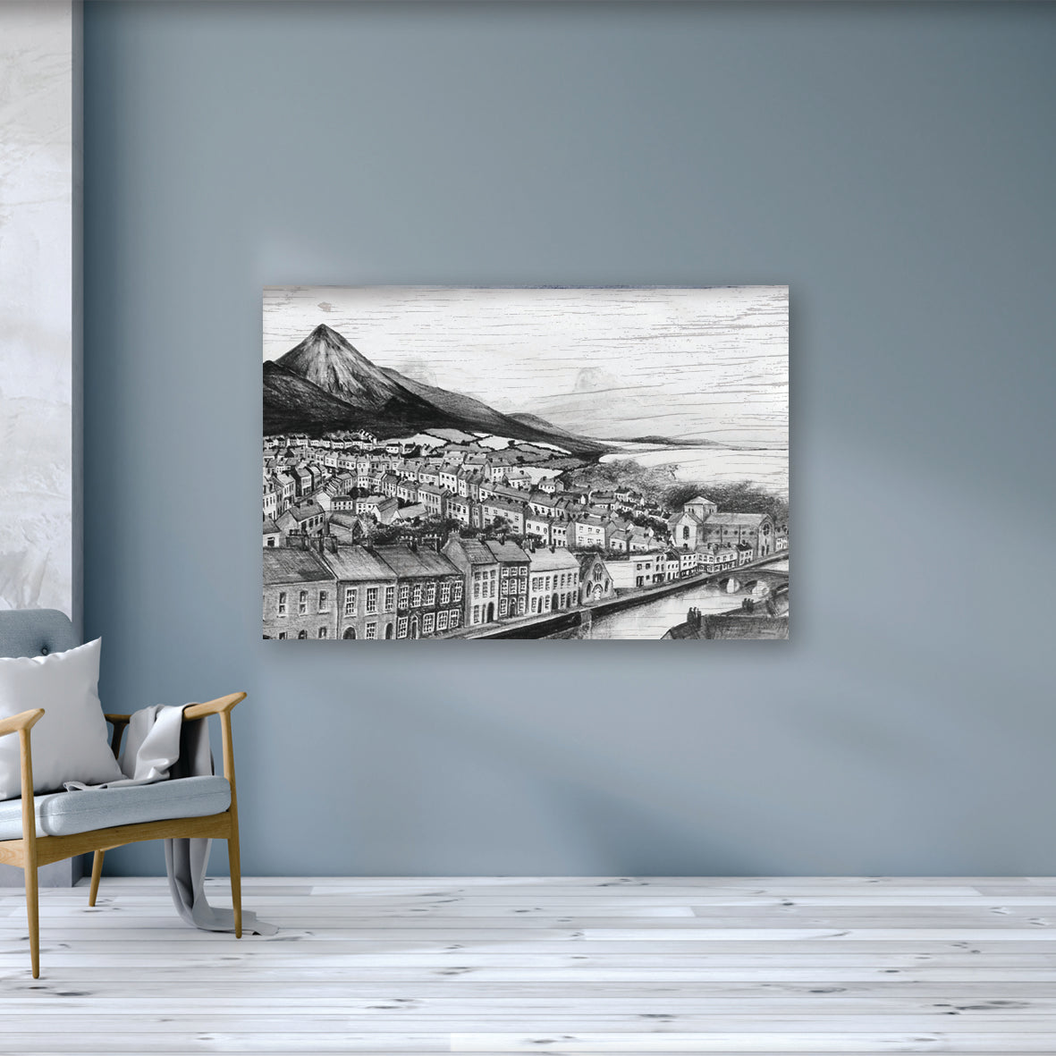 CROAGH PATRICK OVERLOOKING WESTPORT - The Reek Georgian Town County Mayo by Stephen Farnan