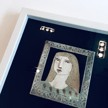 Load image into Gallery viewer, LADY I - Framed Tile - Sculpture Ceramic figurative by Christy Keeney
