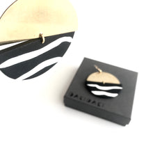 Load image into Gallery viewer, EARRINGS ZEBRA + Brass Textured - Contemporary Made in Dublin Ireland
