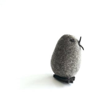 GREY BIRD - Felt Wool Animal Art by Flock Studio - Made in Dublin, Ireland
