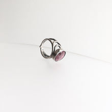 Load image into Gallery viewer, Rough cut Ruby Dewberry Ring - solid Silver with Gold plate
