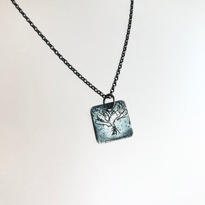 Oxidised Silver Sketch Pendant Necklace - Made in Belfast