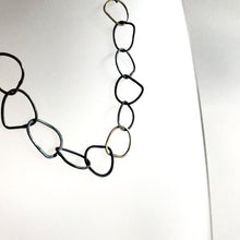 Load image into Gallery viewer, Beaten Oxidised Silver and Gold Hooped Necklace - by Ghost &amp; Bonesetter - Made in Belfast
