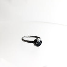 Load image into Gallery viewer, Silver Beaten Onyx Stone Ring - by Ghost &amp; Bonesetter - Made in Belfast
