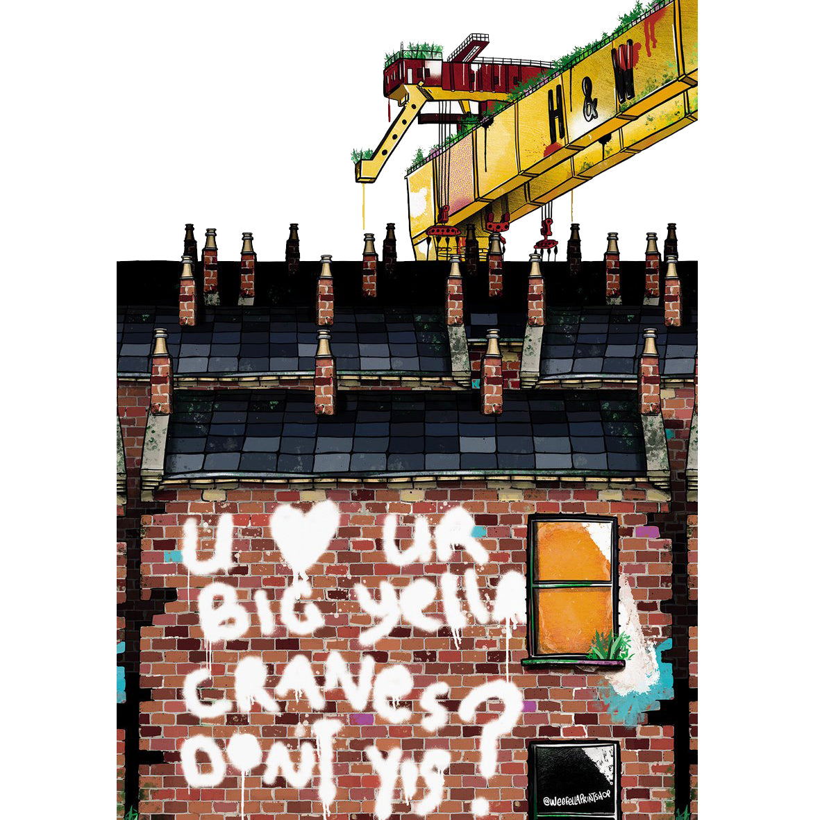 Harland and Wolff - Yella Cranes II - Print