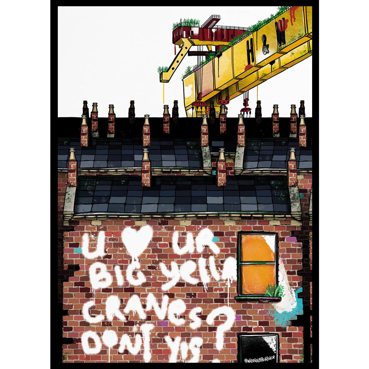 Harland and Wolff - Yella Cranes II - Print