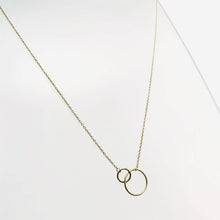 Load image into Gallery viewer, Gold 2 Circle Short Necklace
