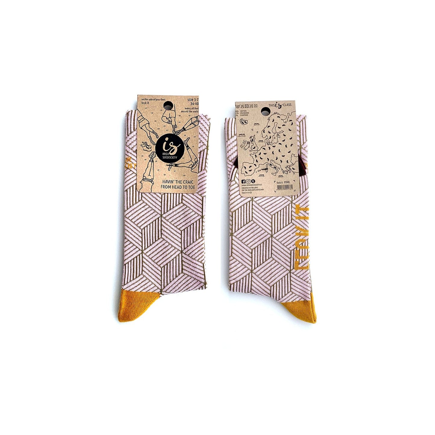 FECK IT - Pink - Funny Irish Socks Made in Ireland