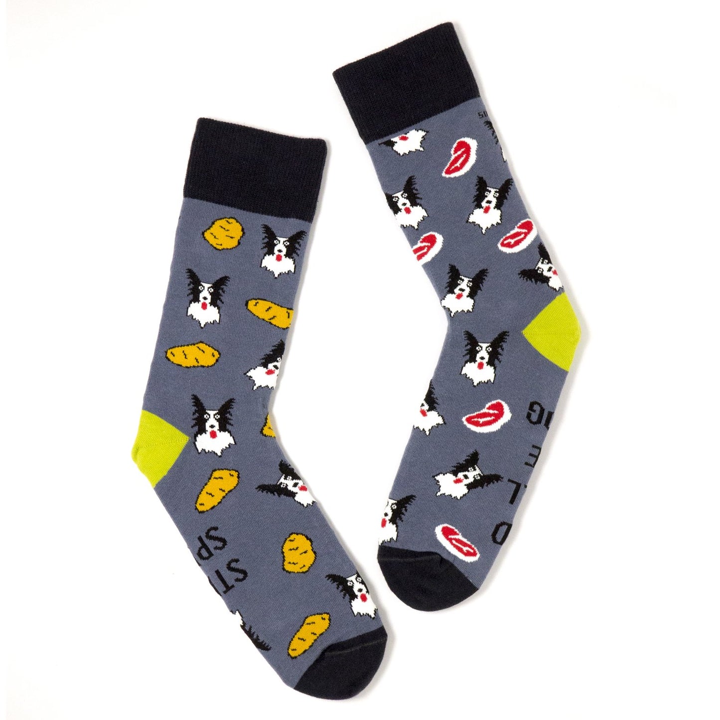 STEAK SPUDS AND PULL LIKE A DOG - Funny Irish Socks Made in Ireland