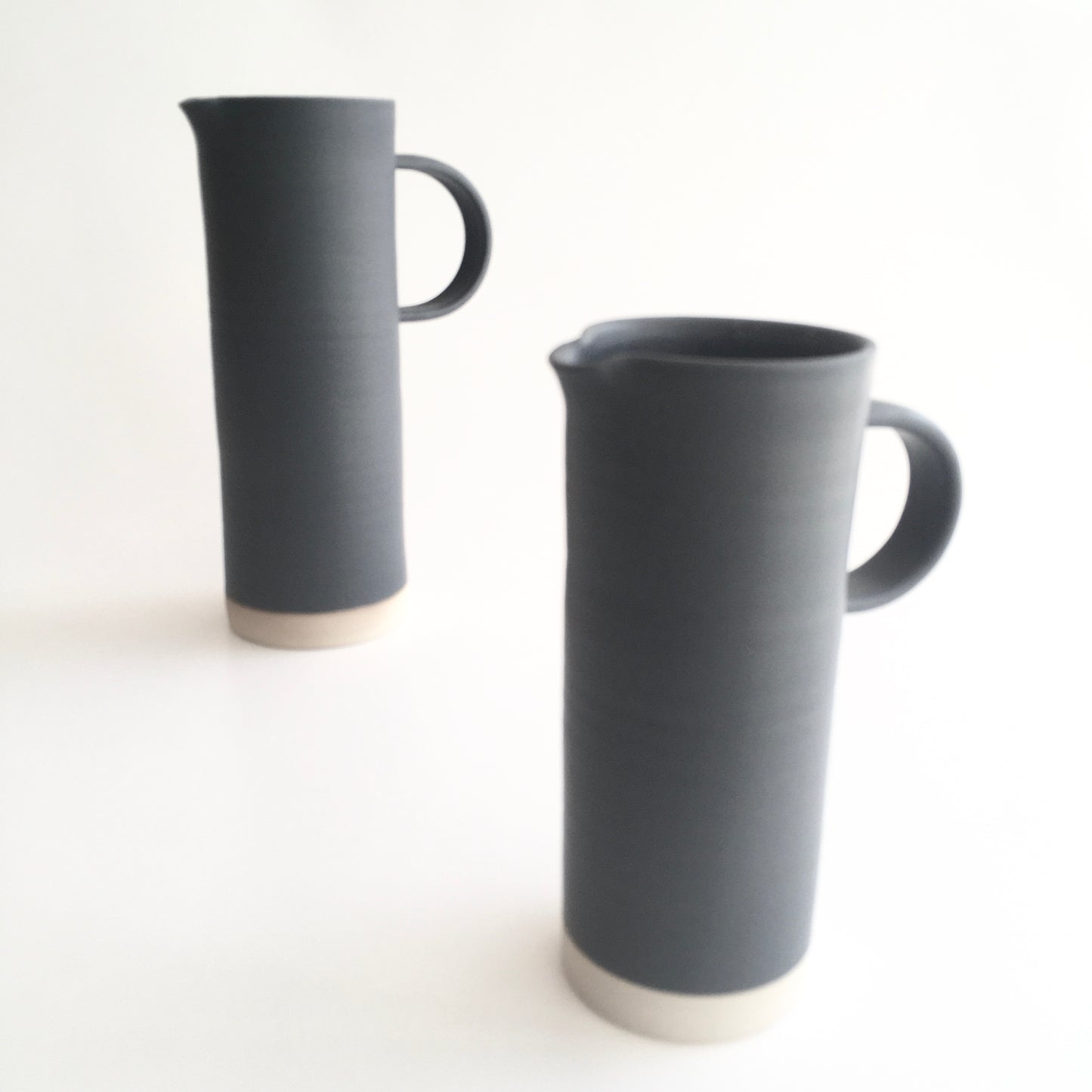 CHARCOAL - Tall Handled Jug - Hand Thrown Contemporary Irish Pottery