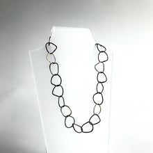 Load image into Gallery viewer, Beaten Oxidised Silver and Gold Hooped Necklace - by Ghost &amp; Bonesetter - Made in Belfast
