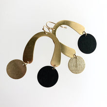Load image into Gallery viewer, Drop Bend Leaf Brass Earrings - Kaiko - Made in Ireland
