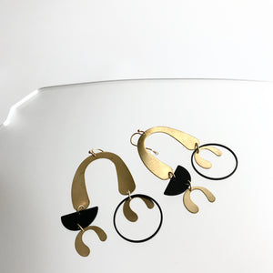 Drop Helicopter Brass Earrings - Kaiko - Made in Ireland