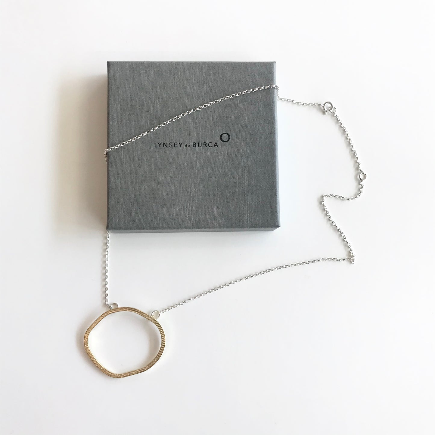 DRIFT - Gold Plated Textured Organic Pendant Necklace - Made in Ireland