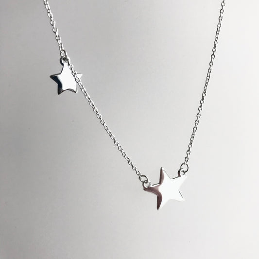 DOUBLE STAR Silver Necklace - Designed, Imagined, Made in Ireland