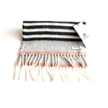 Load image into Gallery viewer, Seaside Navy Stripe Lambswool Scarf - Made in Donegal Ireland
