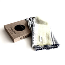 Load image into Gallery viewer, Grey Citrus Linen Scarf - Made in Donegal Ireland
