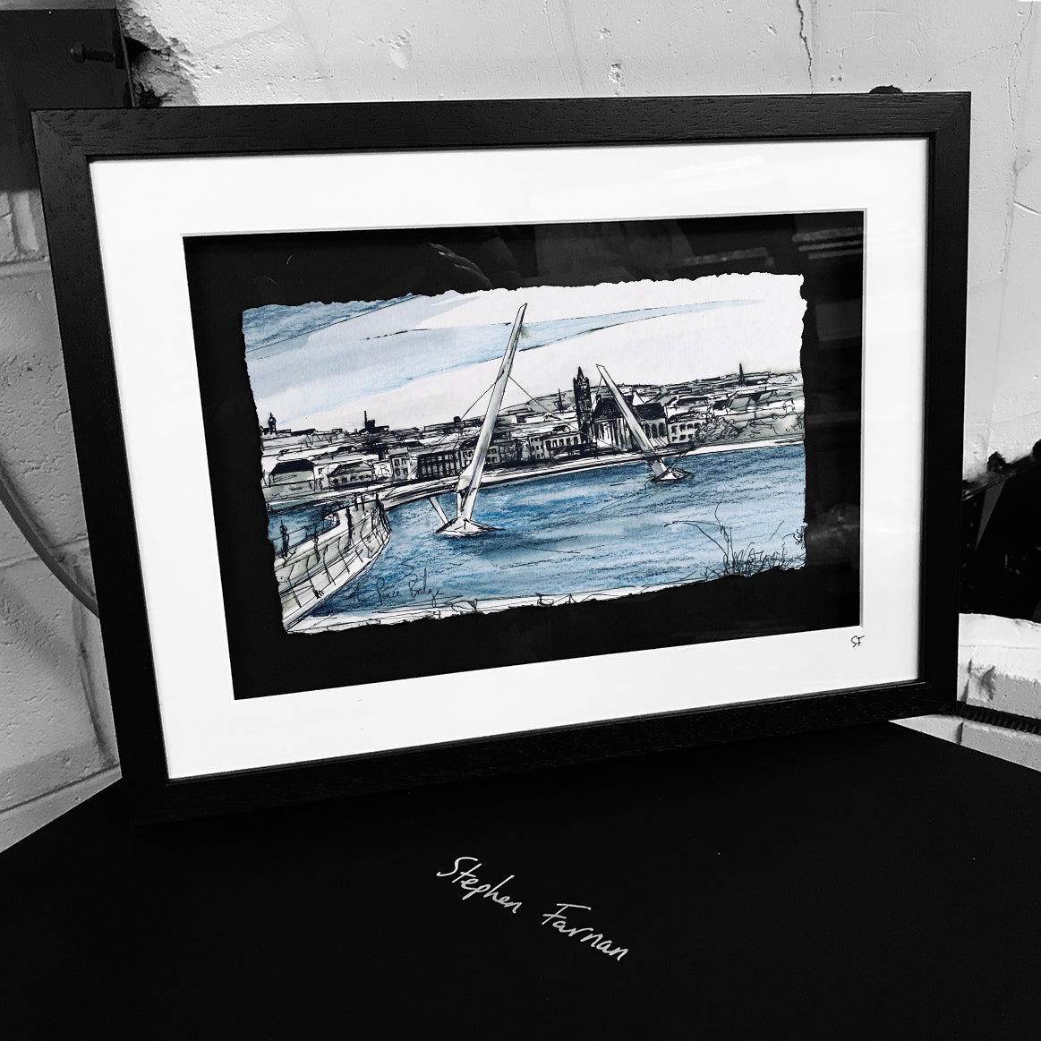 THE PEACE BRIDGE, DERRY - River Foyle Walled City County Derry by Stephen Farnan