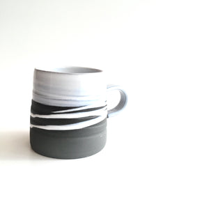 REGULAR MUG - Beautiful Handmade Irish Pottery - Black Stoneware with White Glaze