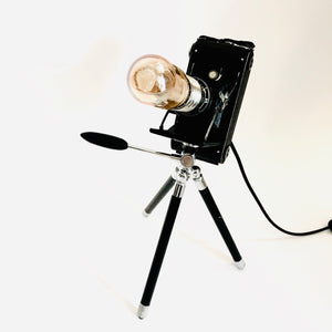 Vintage Camera Lamp & Floor Tripod
