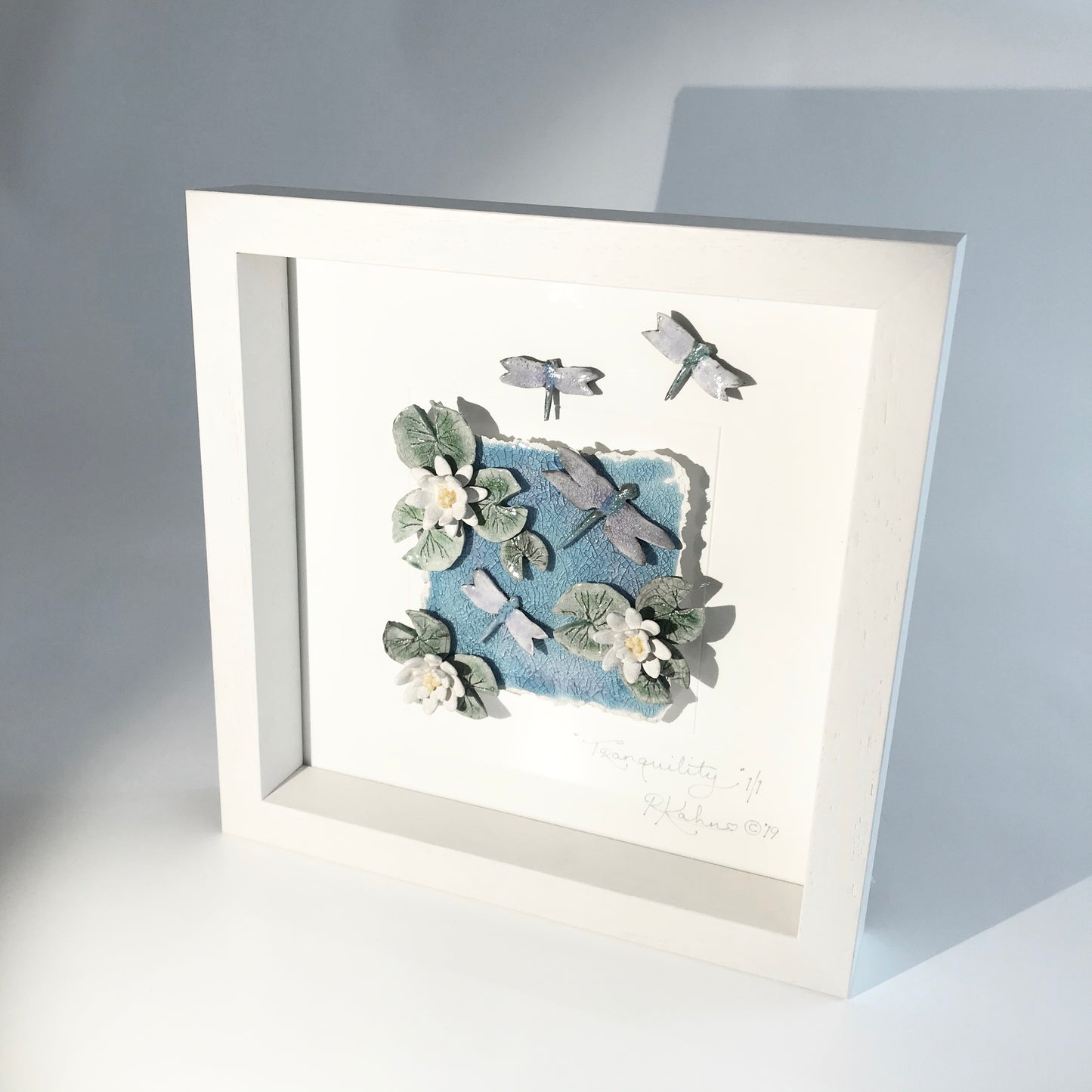 WATERLILY DRAGONFLY - Raku Ceramic Art by Rebeka Kahn
