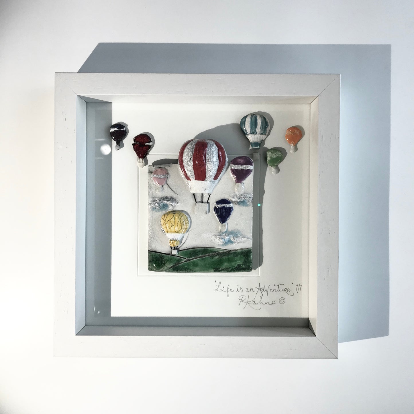 HOT AIR BALLOON - Raku Ceramic Art by Rebeka Kahn