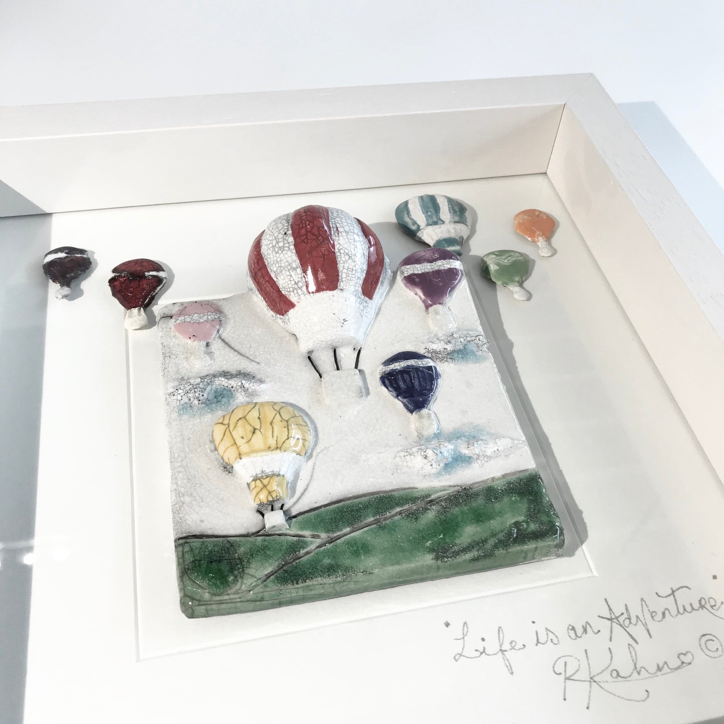 HOT AIR BALLOON - Raku Ceramic Art by Rebeka Kahn