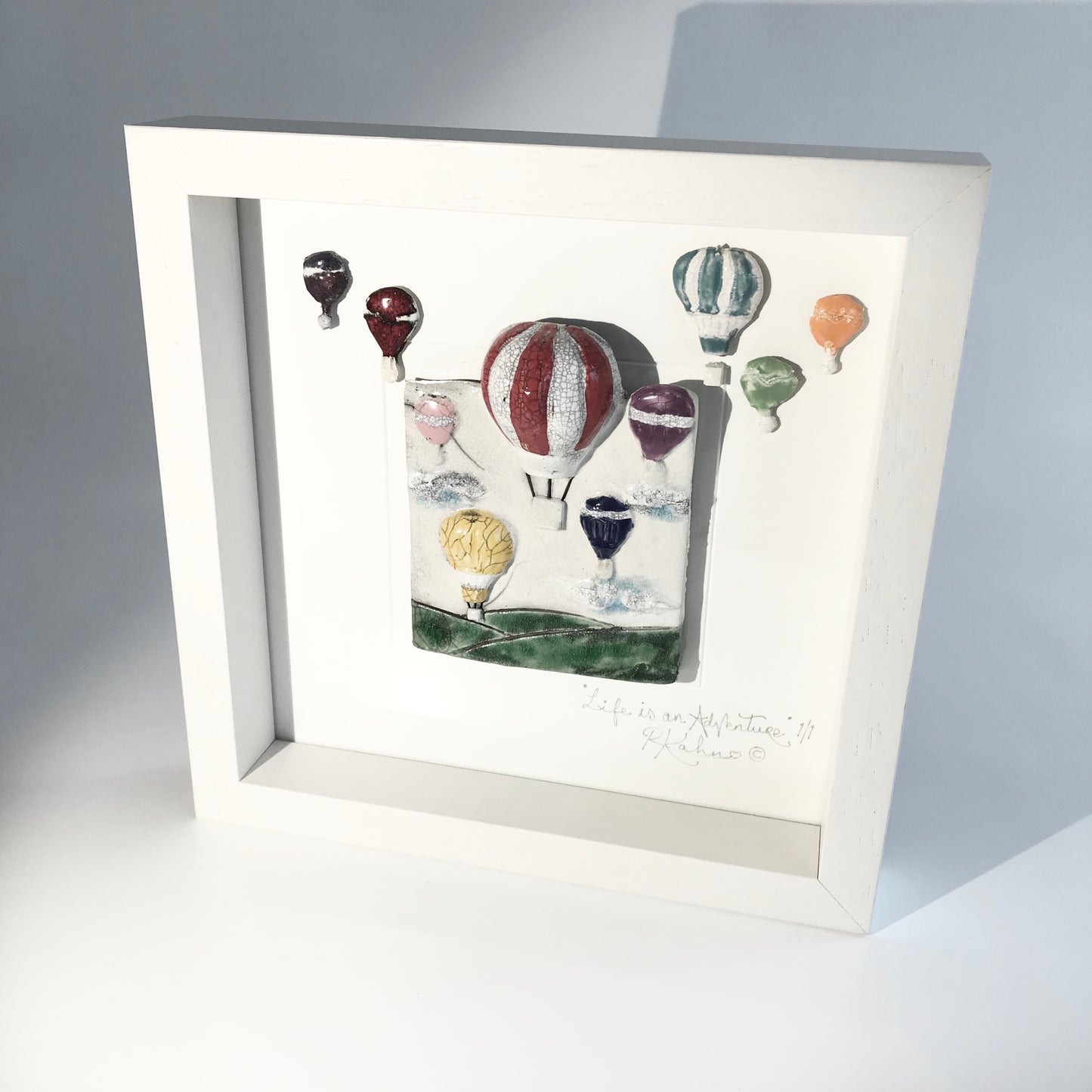 HOT AIR BALLOON - Raku Ceramic Art by Rebeka Kahn