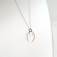 Load image into Gallery viewer, Geometric Silver + Brass Necklace Made in Ireland
