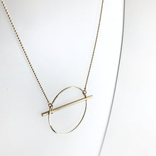 Load image into Gallery viewer, HOOP &amp; BAR Necklace - Gold Plated Hand made in Ireland
