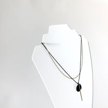 Load image into Gallery viewer, LAYERED TWO CHAIN BLACK &amp; GOLD BAR Necklace - Gold Plated Hand made in Ireland
