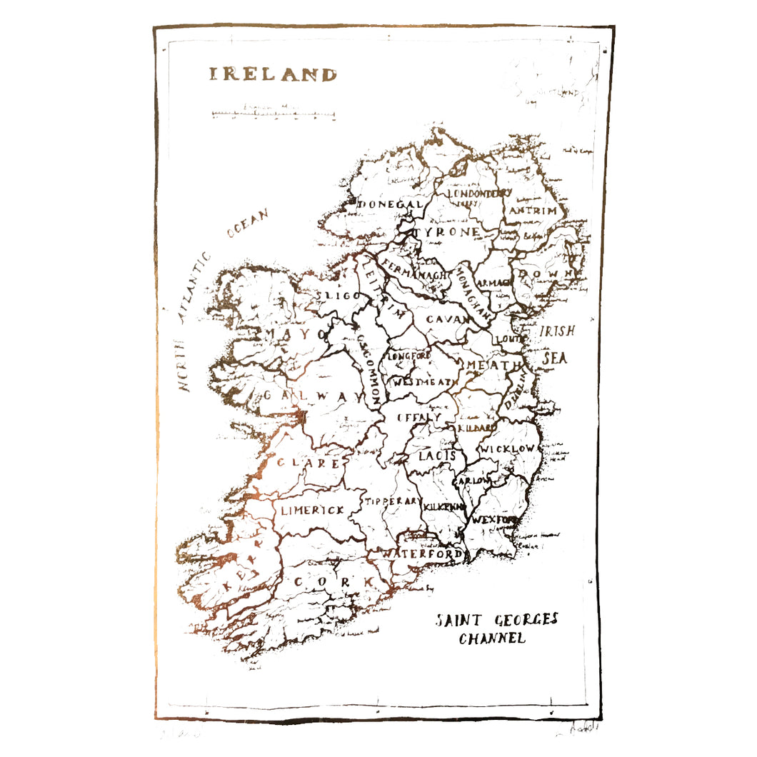 IRELAND MAP - Stunning Metallic Art