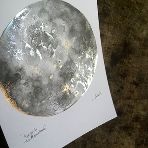 LOVE YOU TO THE MOON AND BACK - Stunning Metallic Art