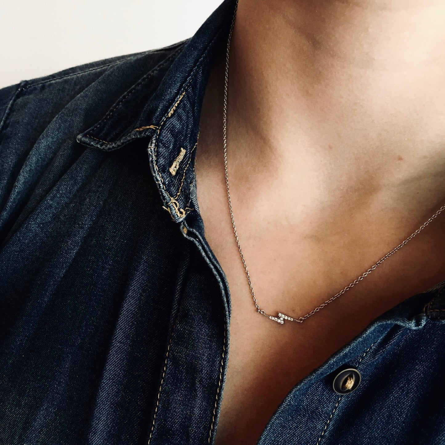 BOLT - Cubic Zirconia + Silver Necklace - Designed, Imagined, Made in Ireland