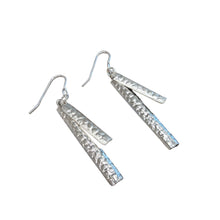 Load image into Gallery viewer, MUIR Double Drops - Silver Hammered Earrings - Made in Ireland
