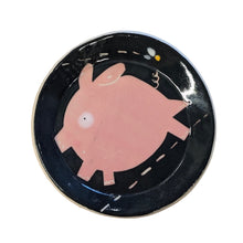 Load image into Gallery viewer, LEAPING PIG Tiny Plate - Handmade Navy Trinket Dish
