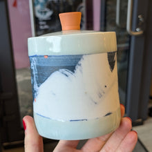 Load image into Gallery viewer, Small Lidded Jar (Peach Orange Lid) - Adam Frew Ceramics
