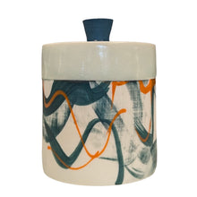 Load image into Gallery viewer, Small Lidded Jar (Navy Blue Lid) - Adam Frew Ceramics
