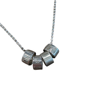 FLOAT - Four Silver Rings Necklace - Made in Ireland