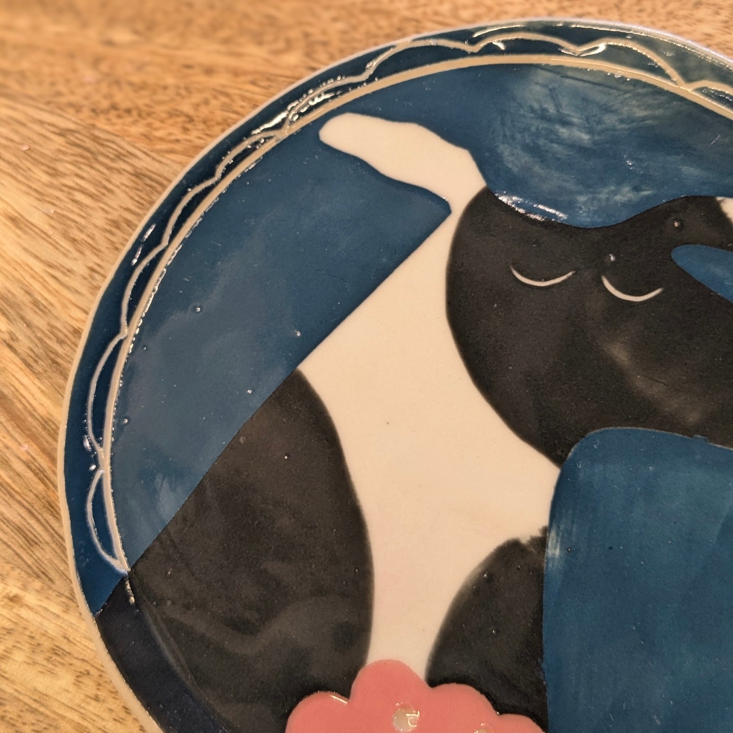 GENTLE COW Small Plate - Handmade Blue Dish