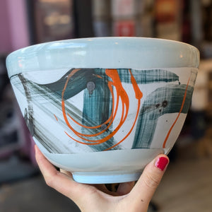 Medium Bowl (Turquoise & Orange) - Adam Frew Ceramics